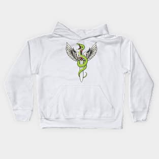 Snake with Wings on a Sword Kids Hoodie